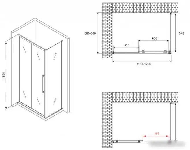 Душевой уголок Abber Schwarzer Diamant AG30120BH-S60B - фото товара