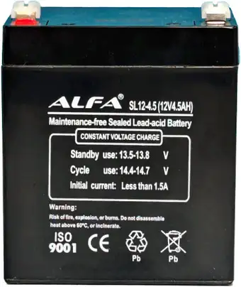 Аккумулятор для ИБП ALFA SL12-4.5 (12V-4.5Ah) – изображение в каталоге
