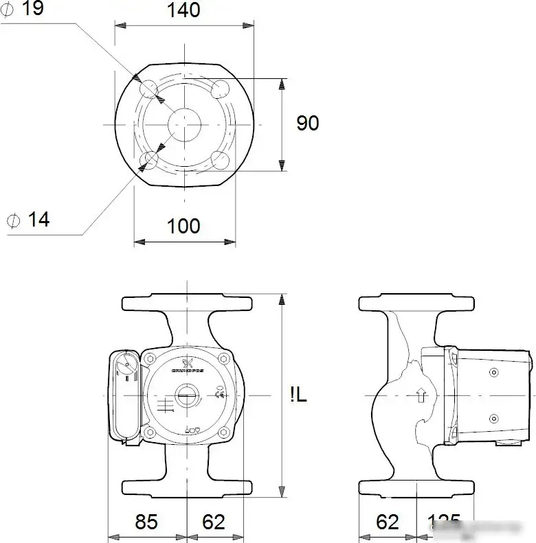Циркуляционный насос Grundfos UPS 32-80 F 220 - фото товара