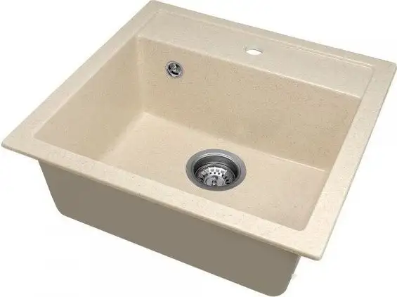 Кухонная мойка Saniteco Terra (бежевый с сифоном) - фото товара