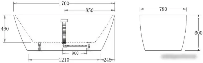 Ванна BelBagno BB72 170x78 - фото товара