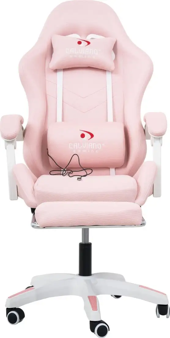 Игровое (геймерское) кресло Calviano 1584 (ткань, розовый) – фото товара