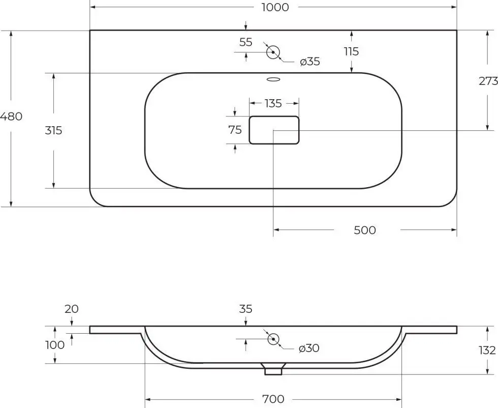 Умывальник Cezares CZR-1000/480-LV-MR-NV - фото товара