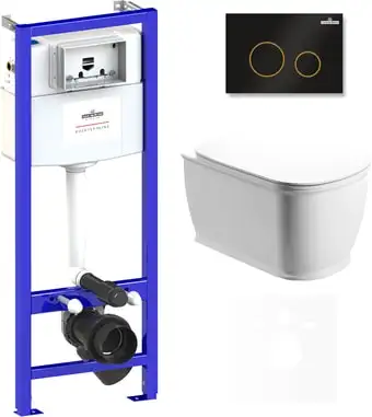 Унитаз Lavinia Boho Relfix Bell Pro Rimless 6 в 1 75110012 (черный пластик) - изображение в каталоге