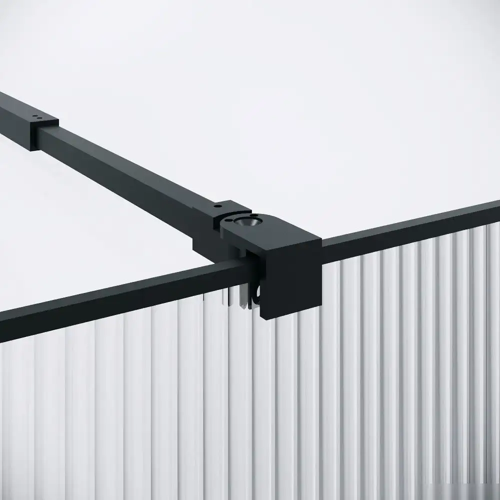 Душевая стенка Niagara Nova NG-481-12FBLACK 120x200 (черный матовый/рифленое/тонированное стекло) - фото товара