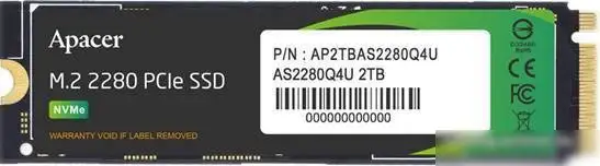 SSD Apacer AS2280Q4U M.2 PCIe Gen4 x4 2TB AP2TBAS2280Q4U-1 – фото товара
