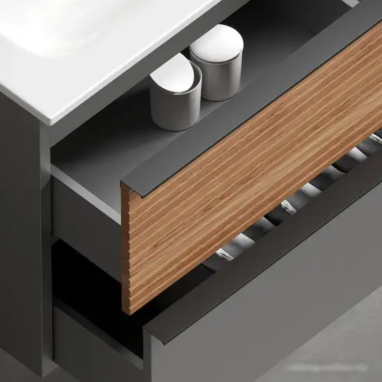 Sancos Тумба под умывальник Delta DL100GR (дуб красный/графит) – фото товара