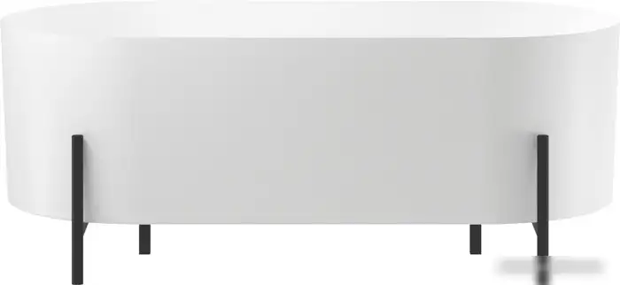 Ванна Wellsee FR.Euphoria 2.0 166x77 235501003 (отдельностоящая ванна белый глянец, экран, ножки матовый черный, сифон-автомат матовый черный) - фото товара