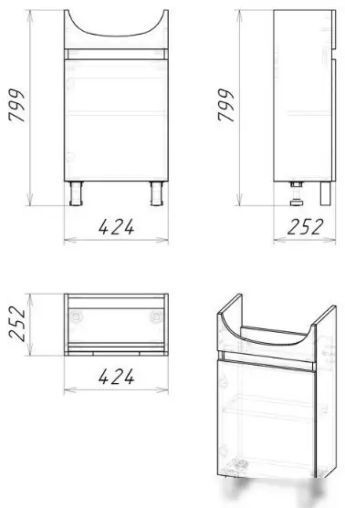 Grossman Тумба под умывальник Поло 104501-1 (дуб сонома/белый) – фото товара
