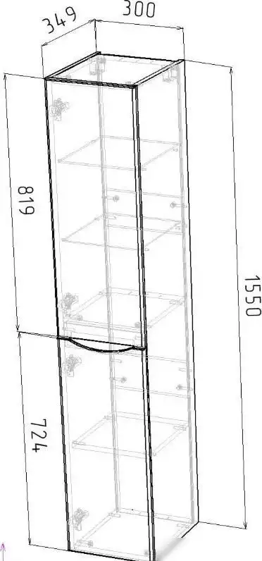 Grossman Шкаф-пенал для ванной Меркадо-32 303285 – фото товара