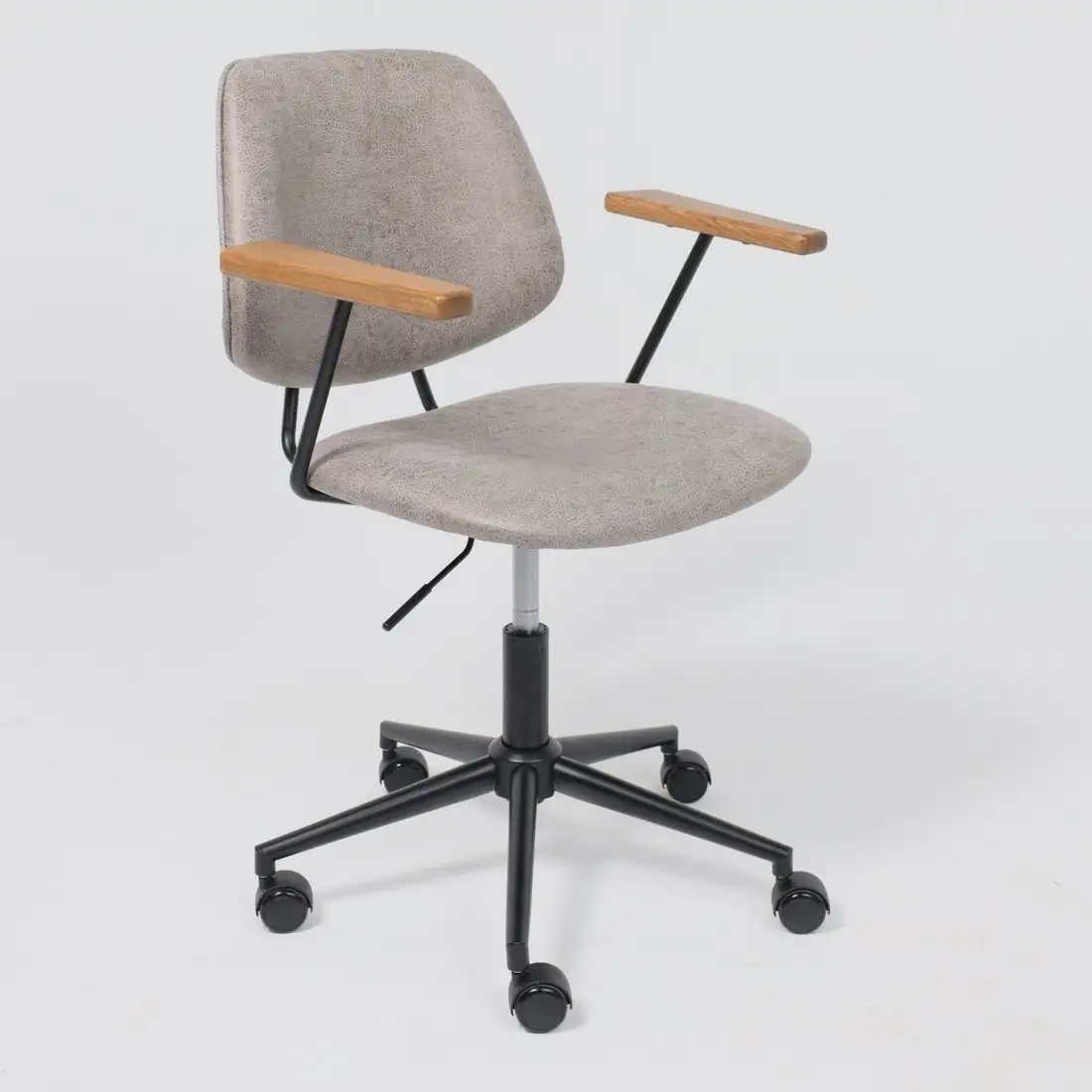 Офисное кресло AksHome Trix (экокожа винтажный светло-серый Watusi 09/черный) – фото товара