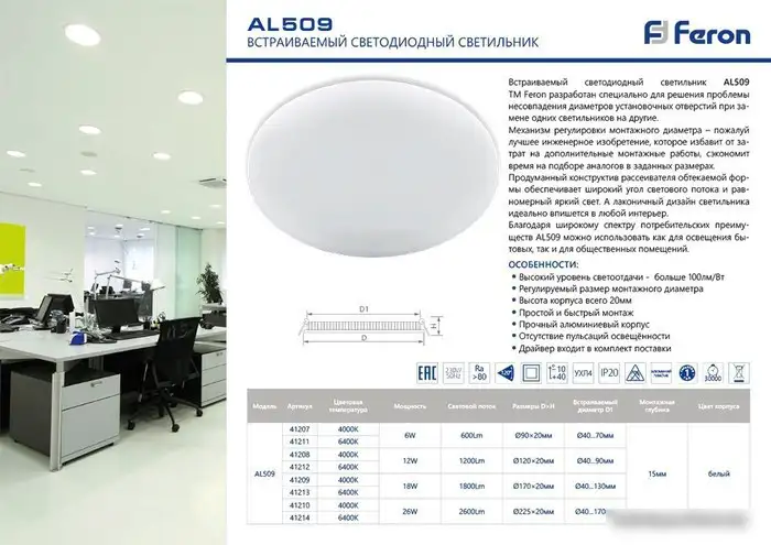Точечный светильник Feron AL509 41212 – фото товара