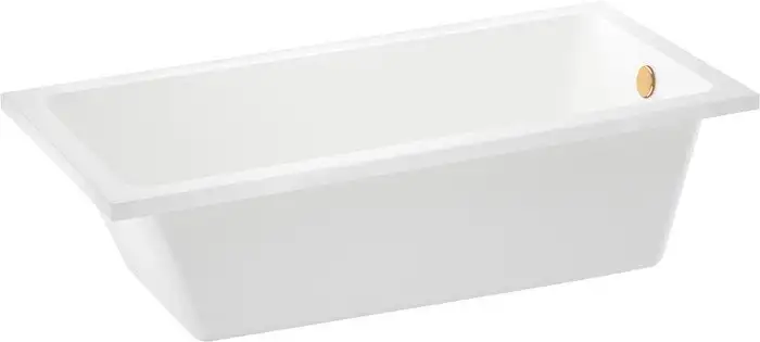 Ванна Wellsee FreeDom 165x80 231102004 (встраиваемая ванна белый глянец, сифон-автомат золото) - фото товара