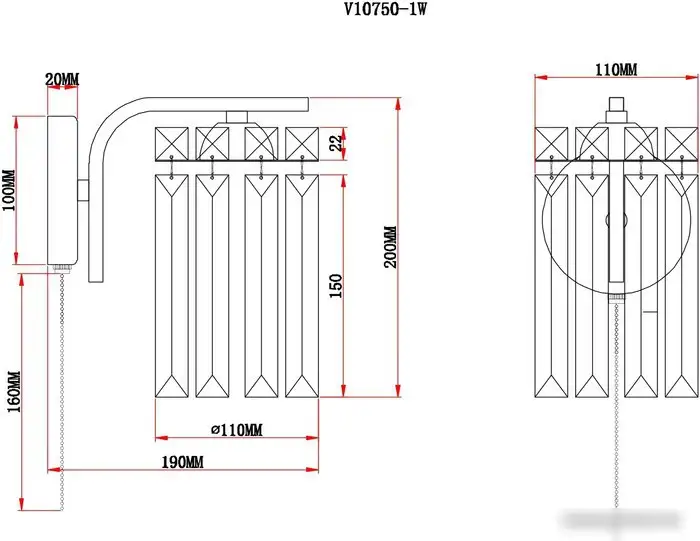 Бра Moderli Everly V10750-1W – фото товара