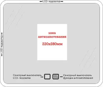Пекам Зеркало LED Lines-80x100sp (сенсор на прикосновение/подогрев) – изображение в каталоге