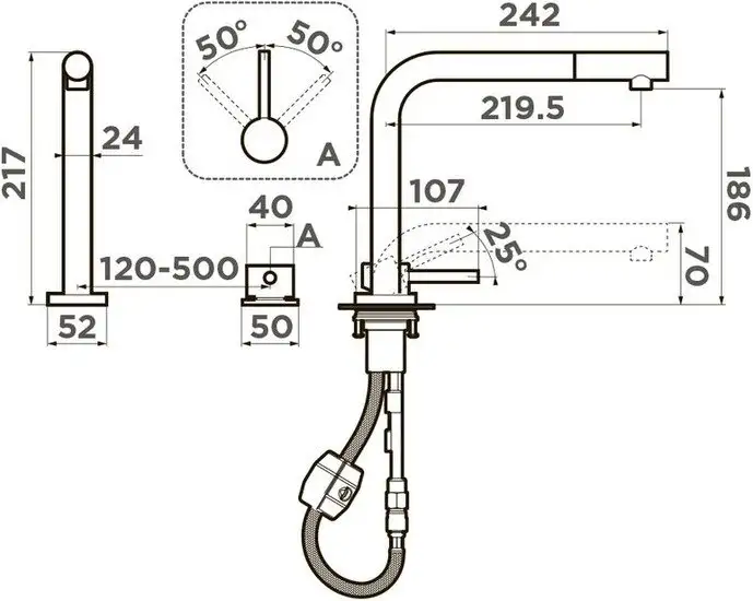 Смеситель Omoikiri Nara-S-C (хром) - фото товара