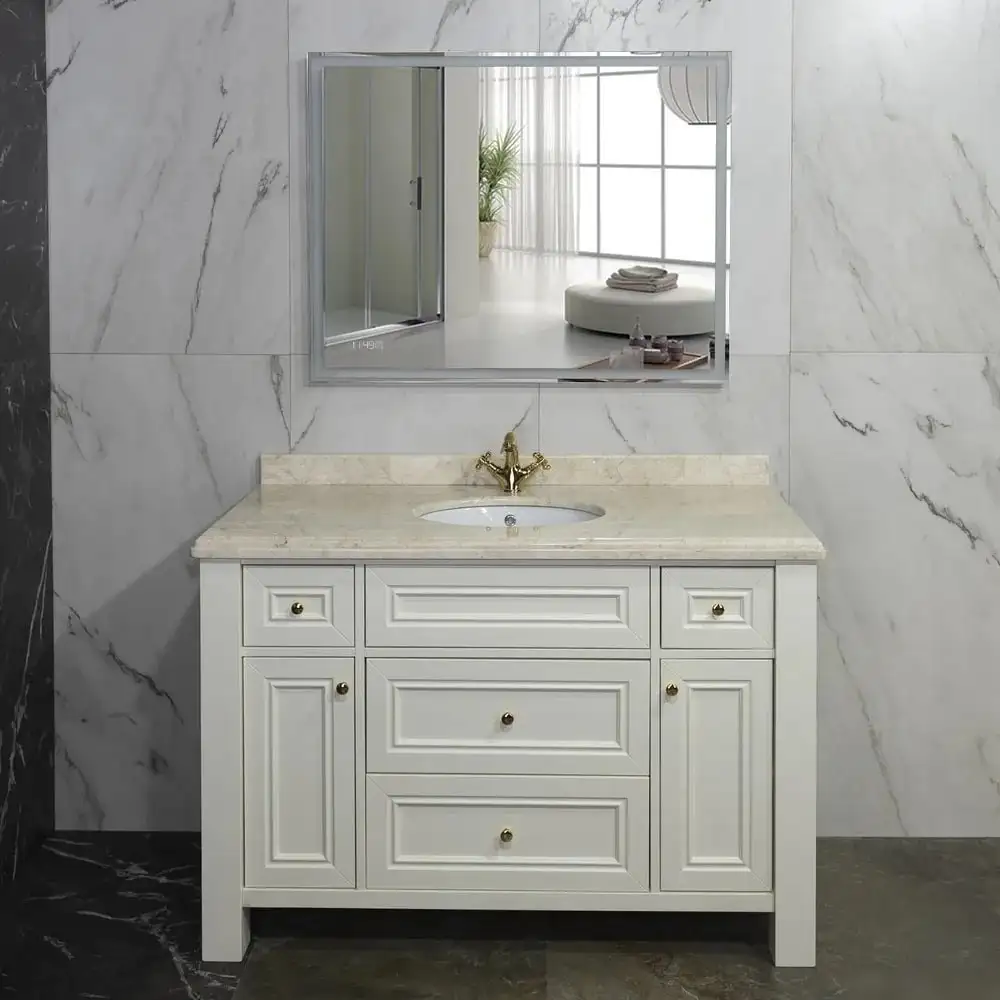 Пекам Зеркало Greta 100x80 greta-100x80scl (с подсветкой, сенсором на прикосновение и часами) – фото товара