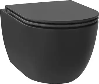Унитаз подвесной Wellsee Chalice Perfection RimFree 182609001 (чаша, пневмокрышка, матовый черный) - изображение в каталоге