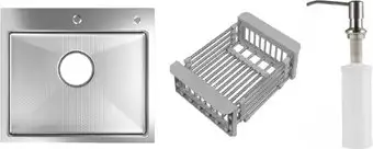 Кухонная мойка Schtoff Best Decor Silver 5050 + коландер KR-1 Grey + дозатор SD-1 SILVER - изображение в каталоге