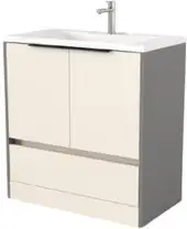 Дабер Тумба под умывальник 017 Andrea Elen 80 Т17.8А.0.19Ч (бежевый/серый/ручка черная) – изображение в каталоге