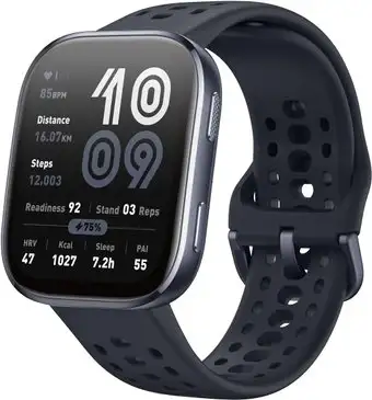 Умные часы Amazfit Bip 6 (черный, с черным силиконовым ремешком) – изображение в каталоге
