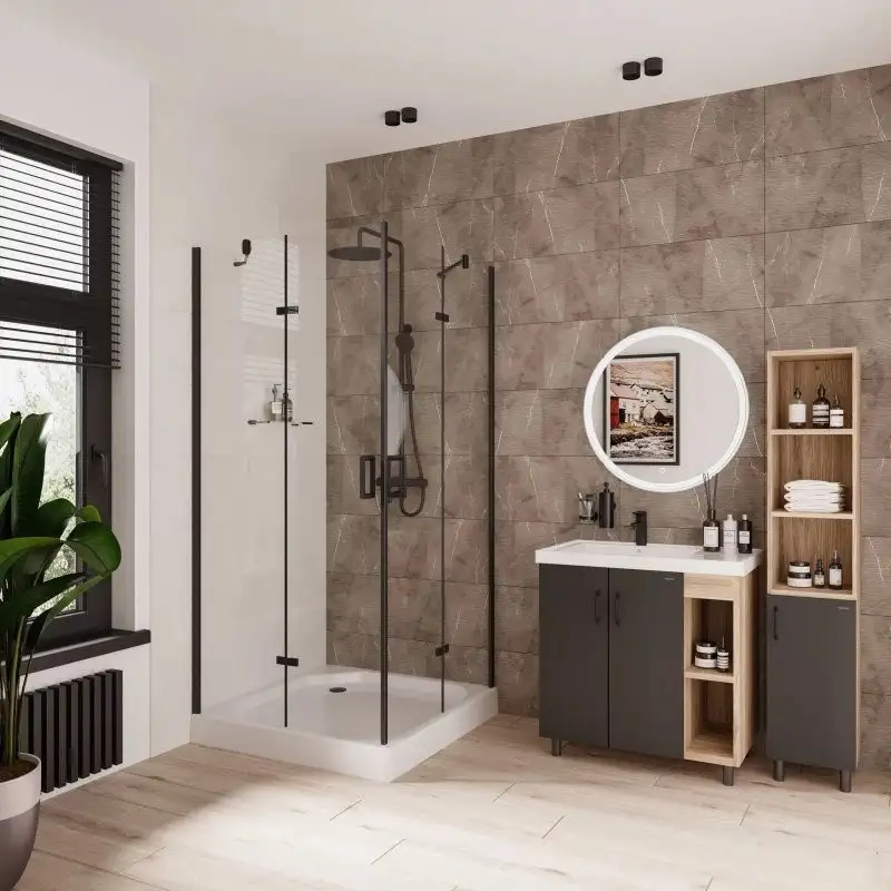 Душевой уголок Niagara NG-6813-08 90x90x195 (черный/прозрачное стекло) - фото товара