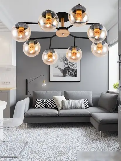 Люстра средней высоты Mirastyle MH-10142/8B MBK+YLWD – фото товара