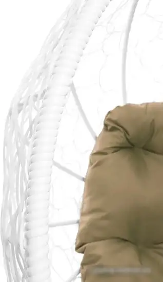 Кресло M-Group Кокос на подставке 11590101 (белый ротанг/бежевая подушка) – фото товара