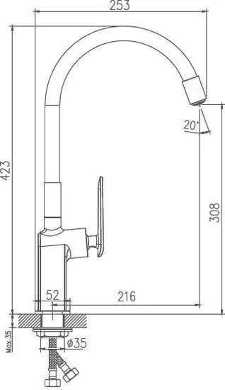 Смеситель Haiba HB73548-7 (черный) - фото товара