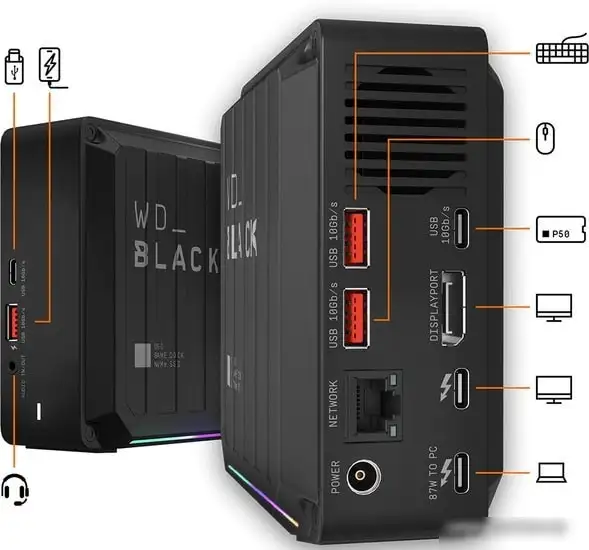 Внешний накопитель WD Black D50 Game Dock NVMe 1TB WDBA3U0010BBK – фото товара