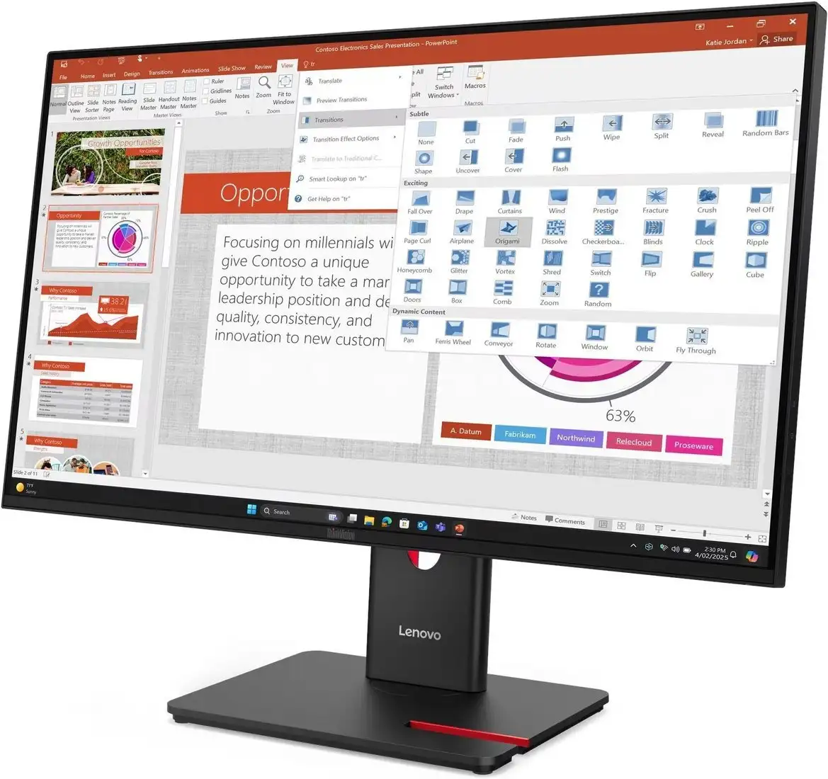 Монитор Lenovo ThinkVision T27-40 64A5MAT6EU – фото товара