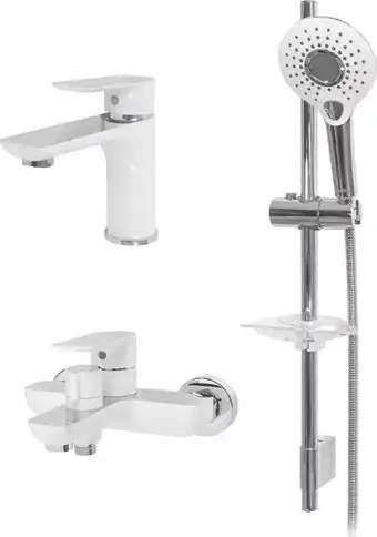 Комплект смесителей Hansberge H7099 (белый хром) - изображение в каталоге