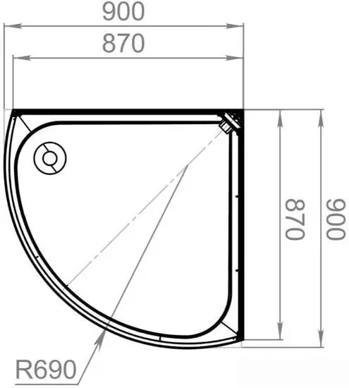 Душевая кабина Domani-Spa Simple 99 90x90 (тонированное стекло/черный) - фото товара