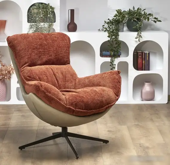 Интерьерное кресло Halmar Lobster (корица/черный) – фото товара