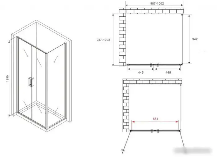 Душевой уголок Abber Sonnenstrand AG04100BC-S100B - фото товара