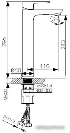 Смеситель Kaiser Cezar 05111 (хром) - фото товара