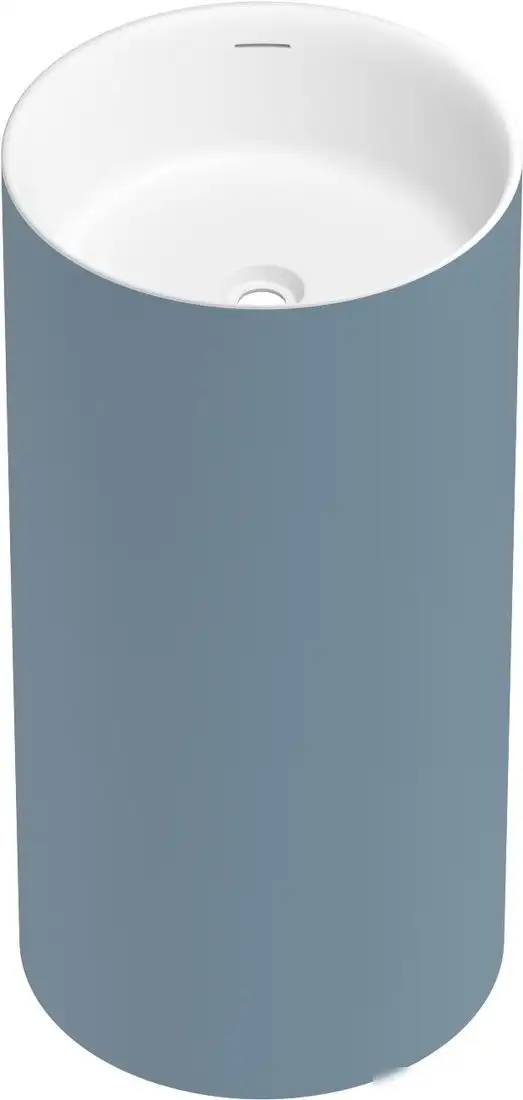 Умывальник Wellsee Chalice Perfection 230621000 (отдельностоящий, без отверстия под смеситель, цвет матовый светло-синий/глянцевый белый) - фото товара