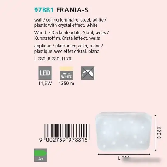 Люстра-тарелка Eglo Frania-S 97881 – фото товара