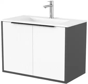 Дабер Тумба под умывальник 018 WeltWasser Deilbach 7517-70 Т18.7W.0.20Ч (белый древесный/серый/ручка черная) – изображение в каталоге