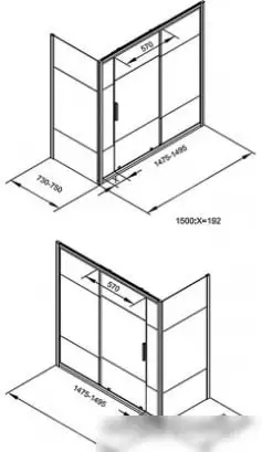 Душевая стенка Aquanet Practic AE10-F-75H150U-CP (прозрачное стекло) - фото товара