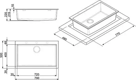 Кухонная мойка Smeg VZ79N - фото товара