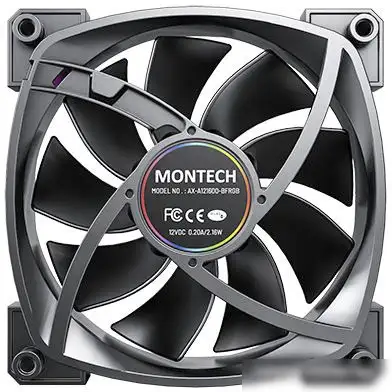 Вентилятор для корпуса Montech AX120 PWM (черный) – фото товара