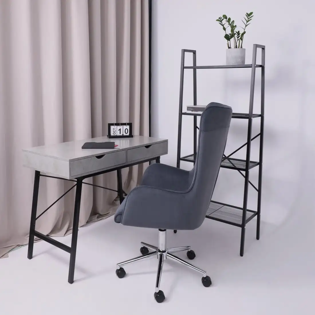 Офисное кресло AksHome Bella XL (chrome Kiton 713 Graphite велюр/графит) – фото товара