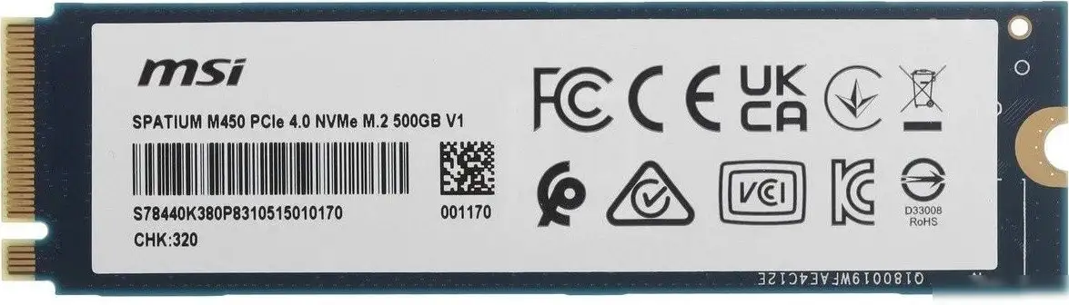 SSD MSI Spatium M450 V1 500GB S78-440K380-P83 – фото товара