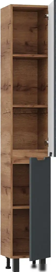 Onika Шкаф-пенал для ванной Айленд 30 403084 (графит/дуб крафт золотой) – фото товара