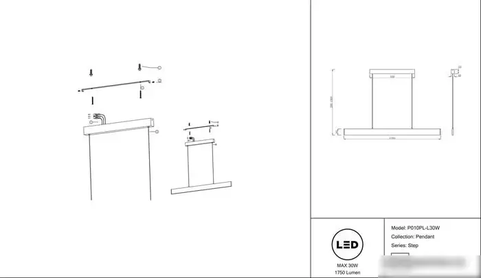 Подвесная люстра Maytoni Step P010PL-L30W – фото товара
