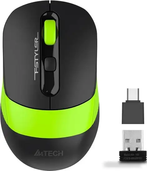 Мышь A4Tech Fstyler FG10CS Air (черный/зеленый) – фото товара