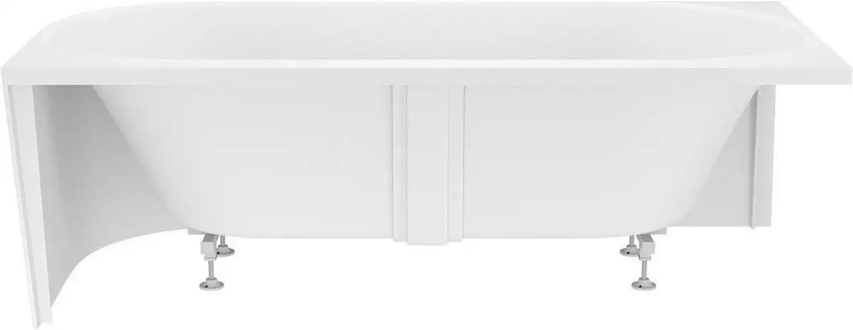 Ванна Wellsee Collaro 180x80 28910402R (пристенная ванна (левая) белый глянец, экран, ножки, сифон-автомат глянцевый белый) - фото товара