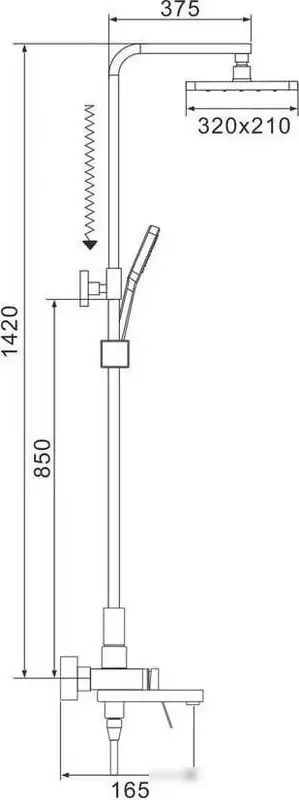 Душевая система Shevanik S4636H - фото товара