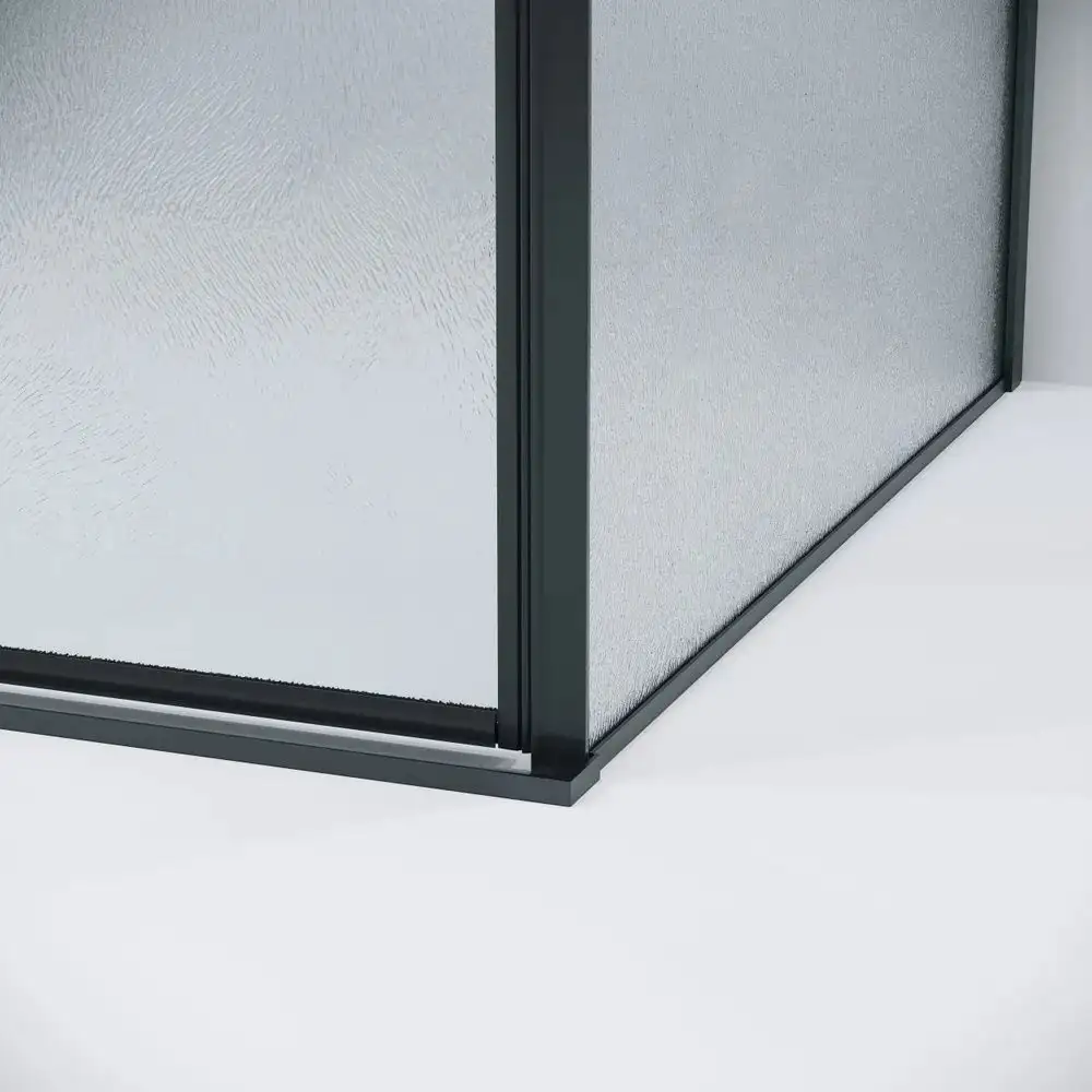 Душевой уголок Grossman Galaxy 110х100х195 120.K33.01.1110.21.02 (черный матовый/шиншилла стекло) - фото товара